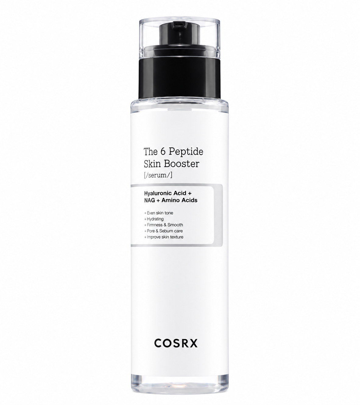 COSRX The 6 Peptide Skin Booster Serum with Hyaluronic Acid, NAG and Amino Acids hydrating facial serum bottle